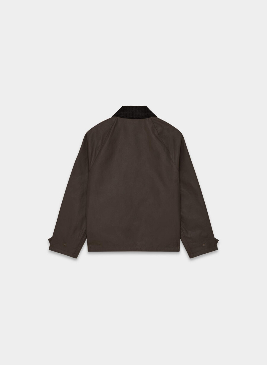decibel waxed jacket burnt brown