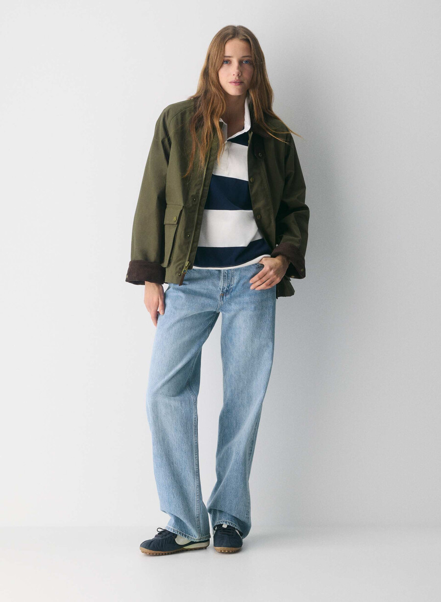 decibel waxed jacket caper green