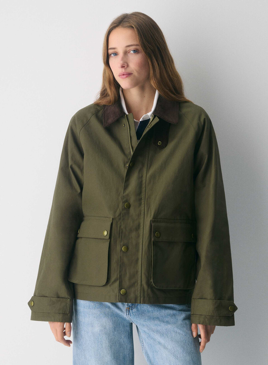 decibel waxed jacket caper green
