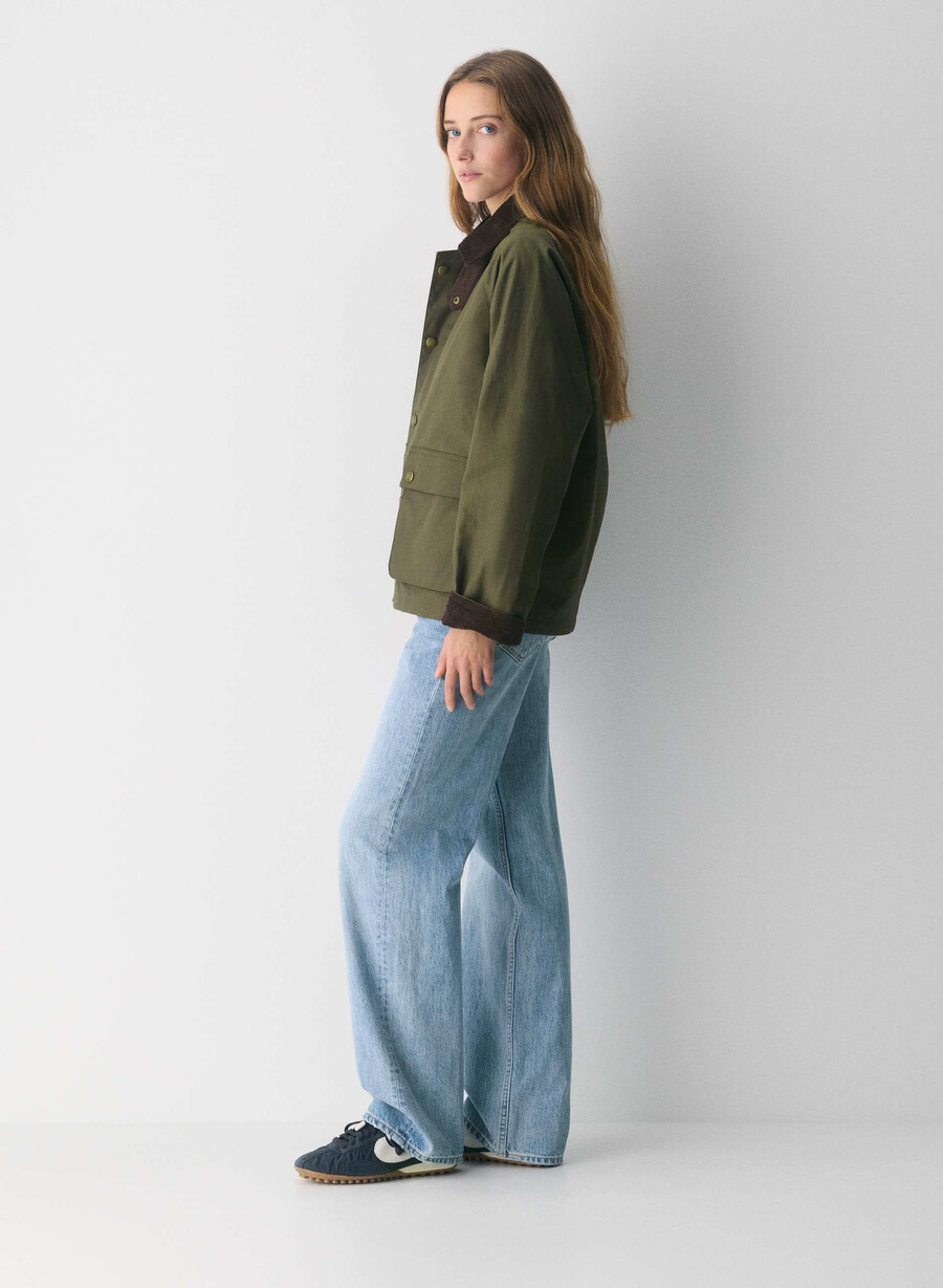 decibel waxed jacket caper green