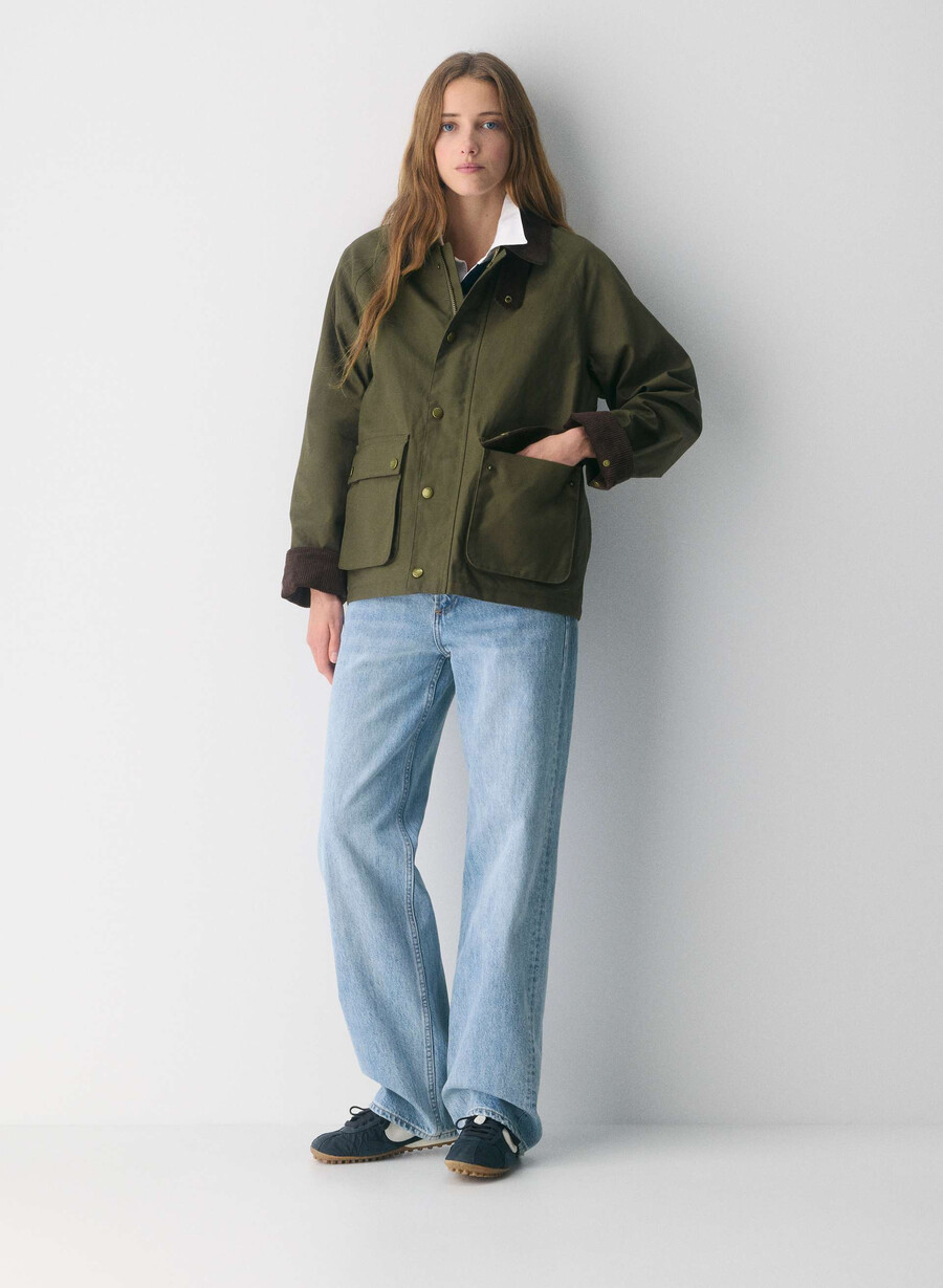 decibel waxed jacket caper green