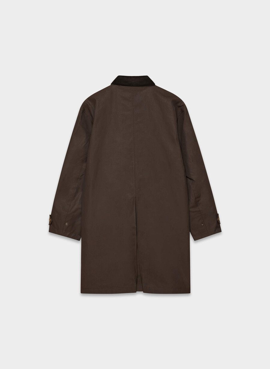 soundwave waxed trench coat burnt brown