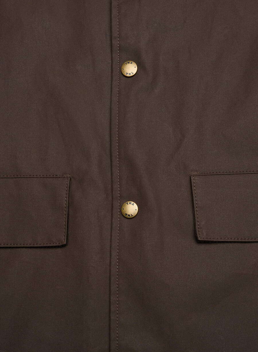soundwave waxed trench coat burnt brown