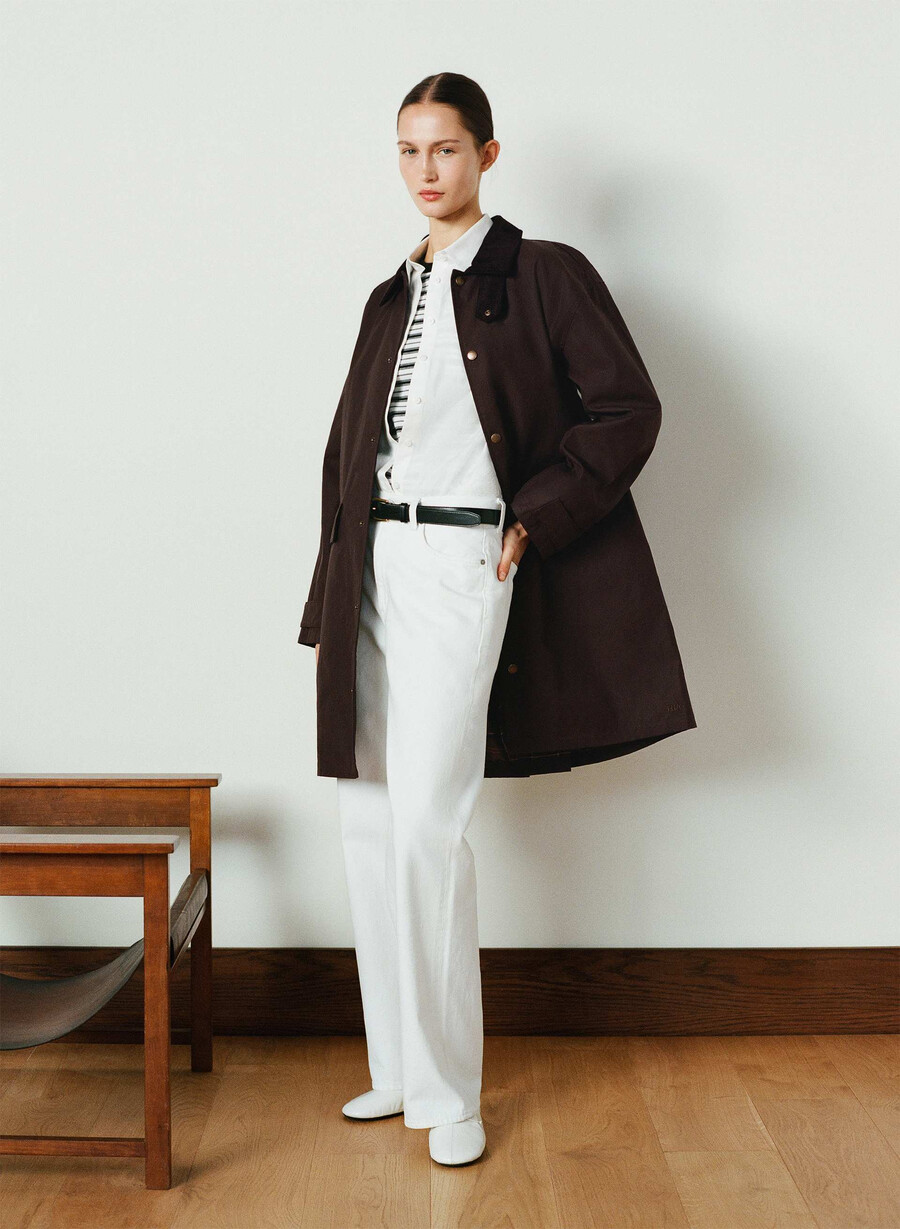 soundwave waxed trench coat burnt brown