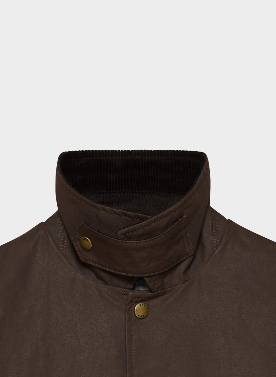 soundwave waxed trench coat burnt brown