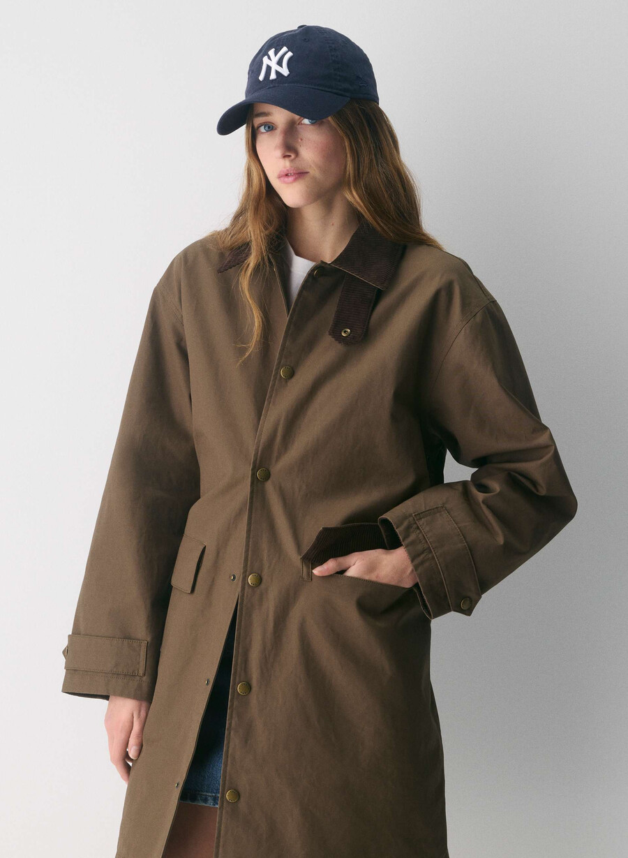 soundwave waxed trench coat sycamore brown