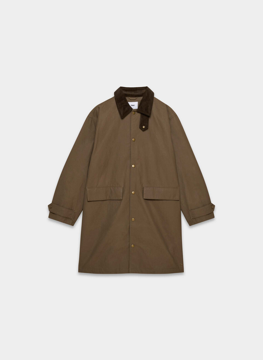 soundwave waxed trench coat sycamore brown