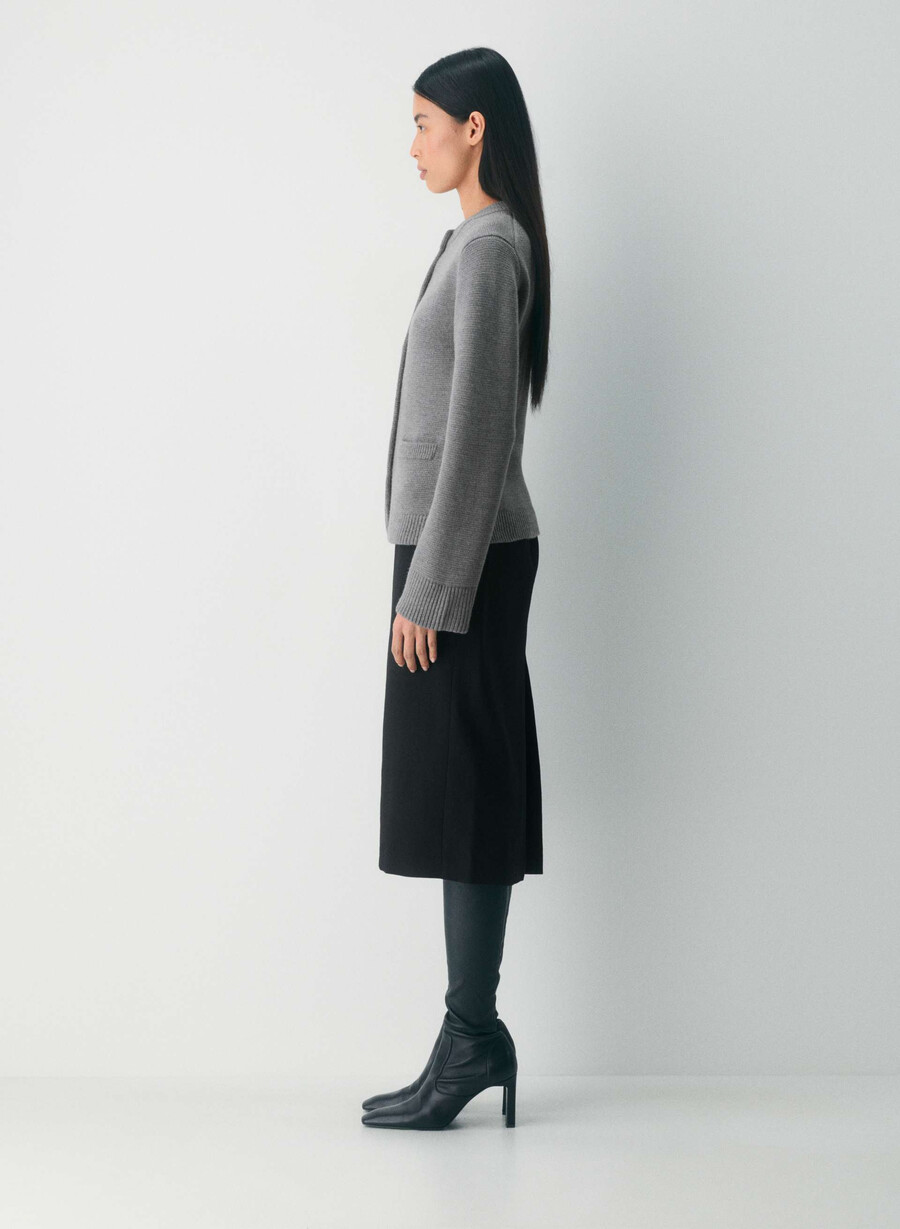 meraki merino wool cardigan avorio