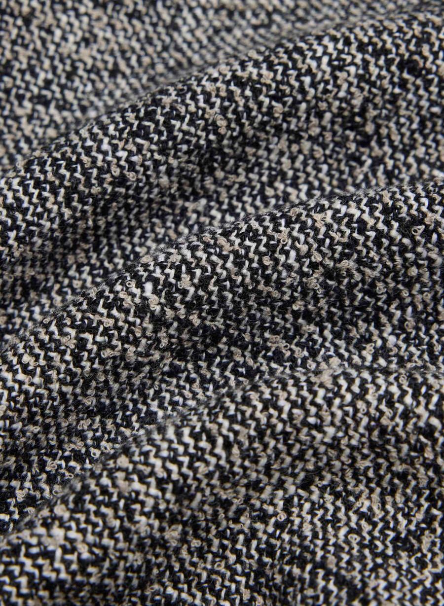 capote dress spckl tweed blkwhit