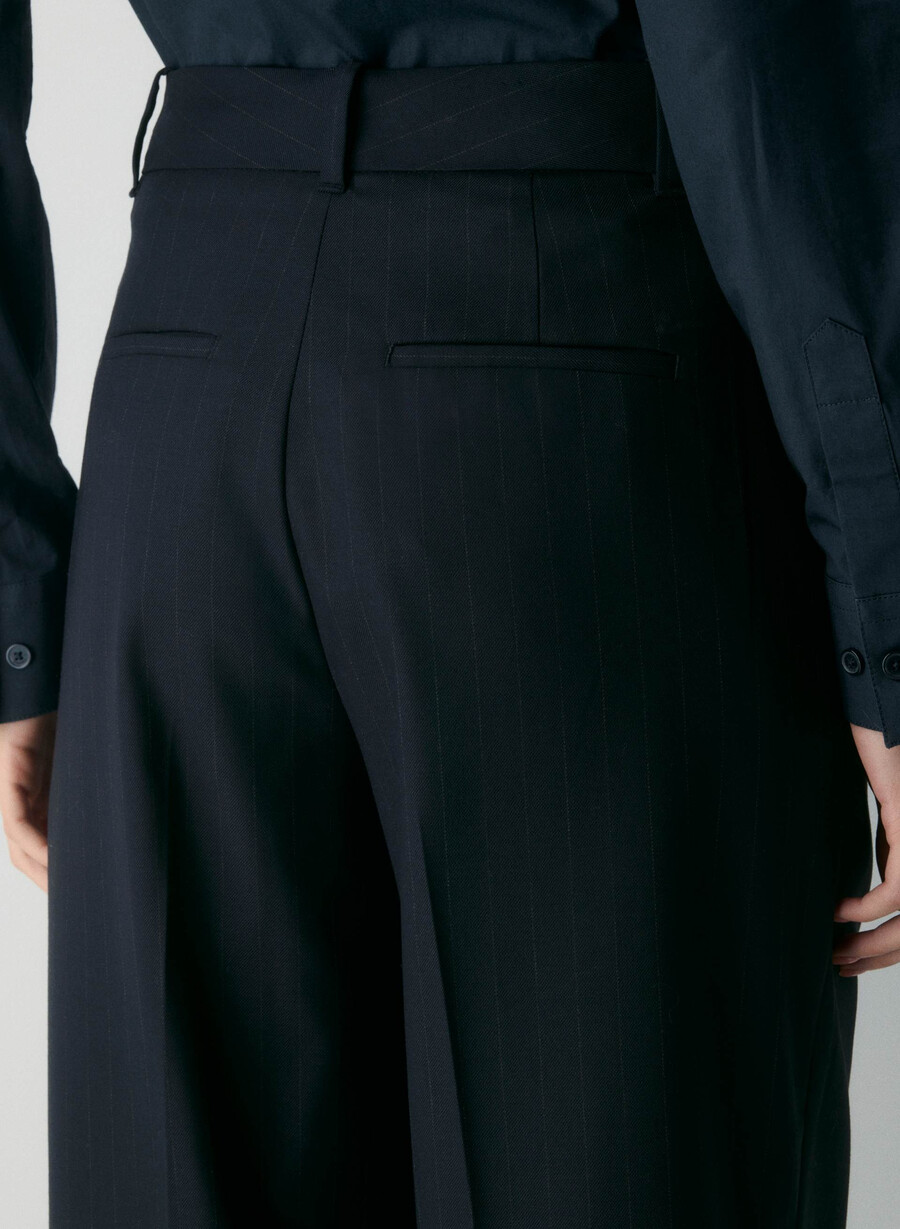 the effortless pant - refined brnt stripe dk n nv