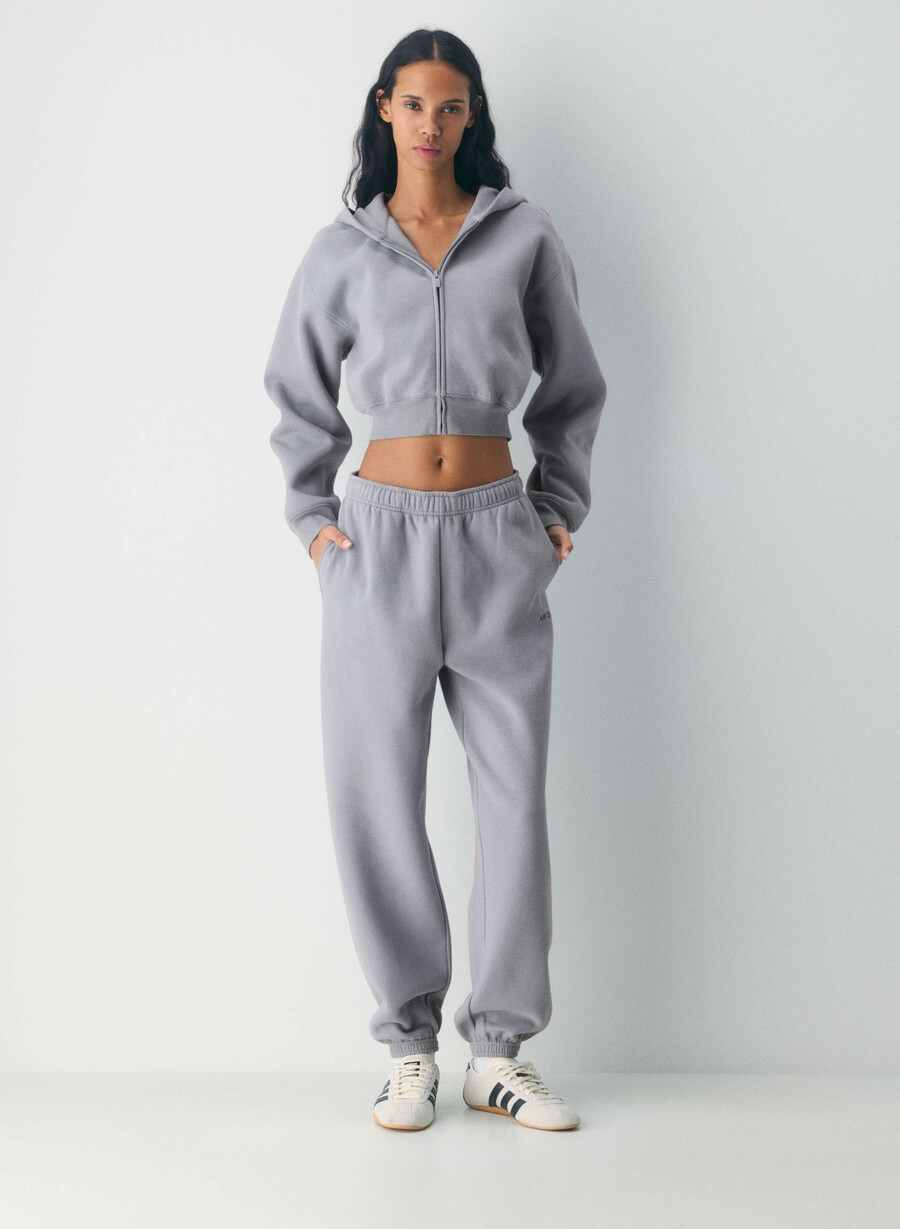 cozy sweatfleece perfect crop zip hoodie chocolate mousse