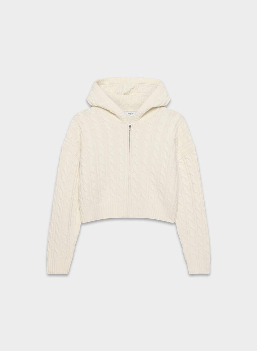 octavia zip hoodie whisper white