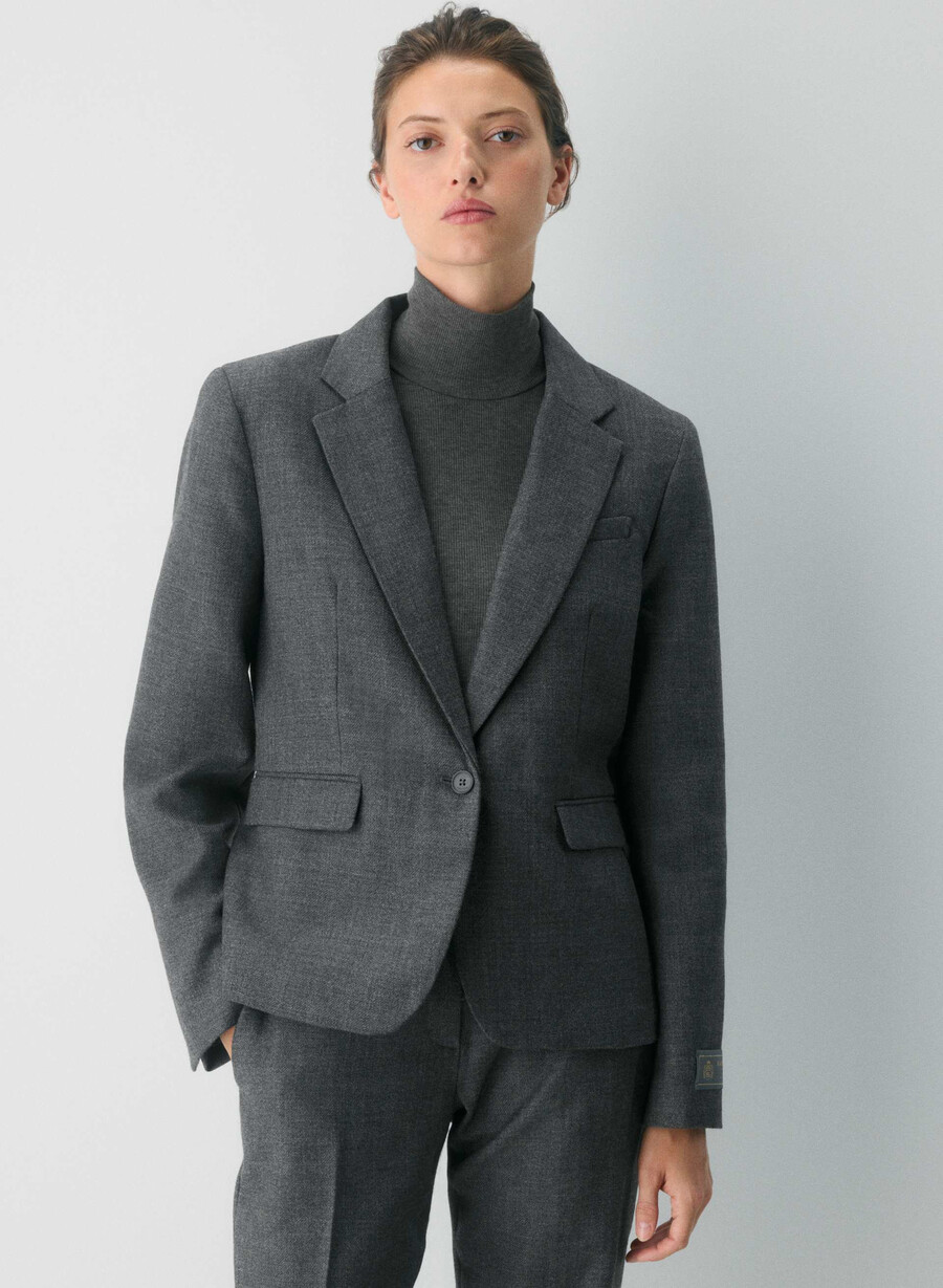 pelham wool blazer heather charcoal