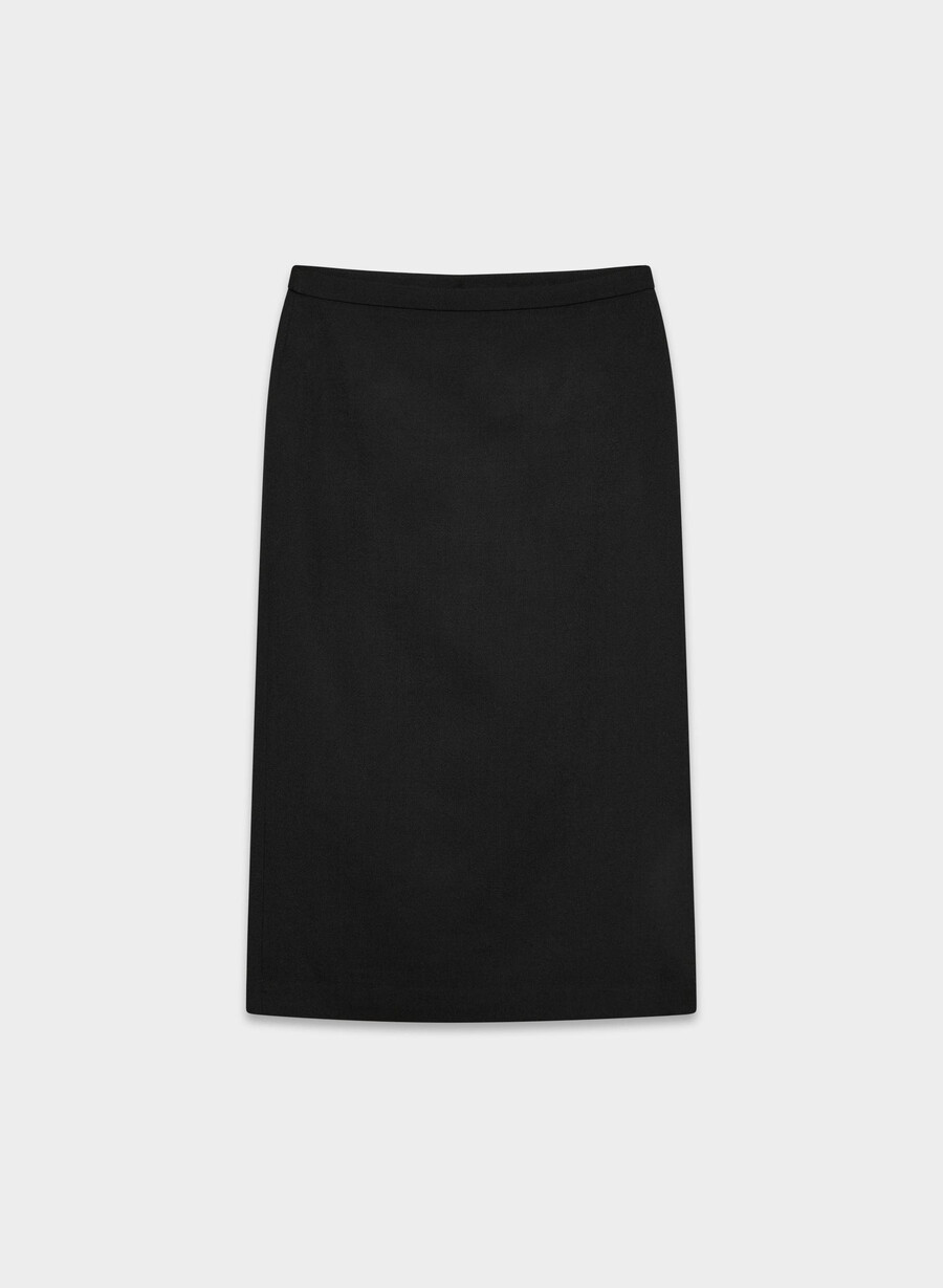 stiletto wool skirt black