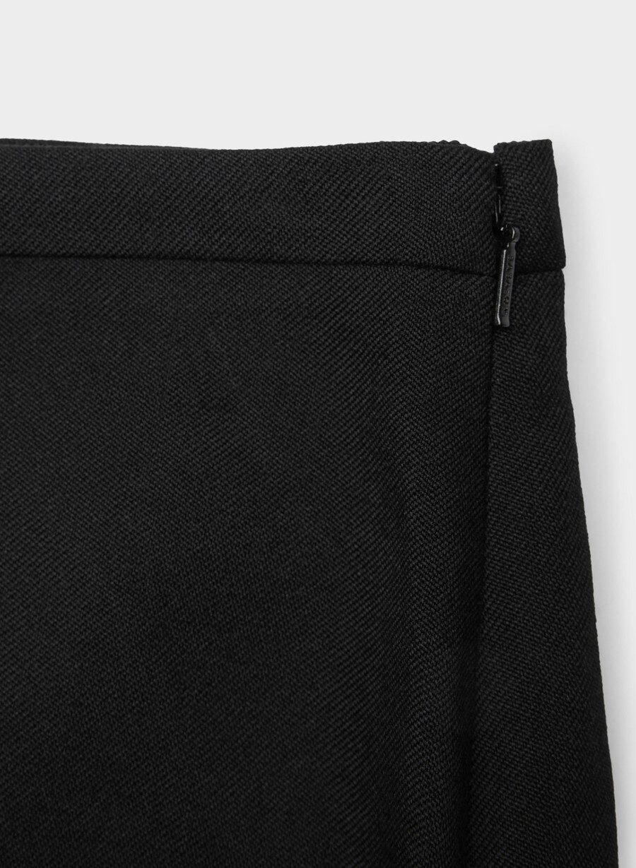stiletto wool skirt black