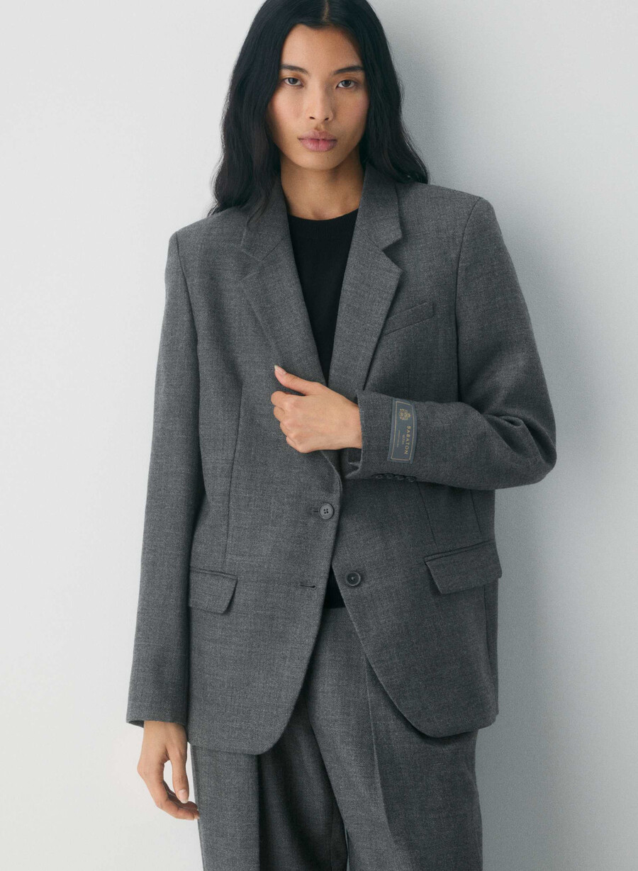 bette wool blazer heather charcoal