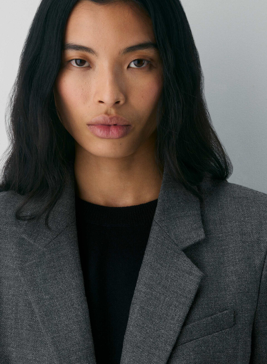 bette wool blazer heather charcoal