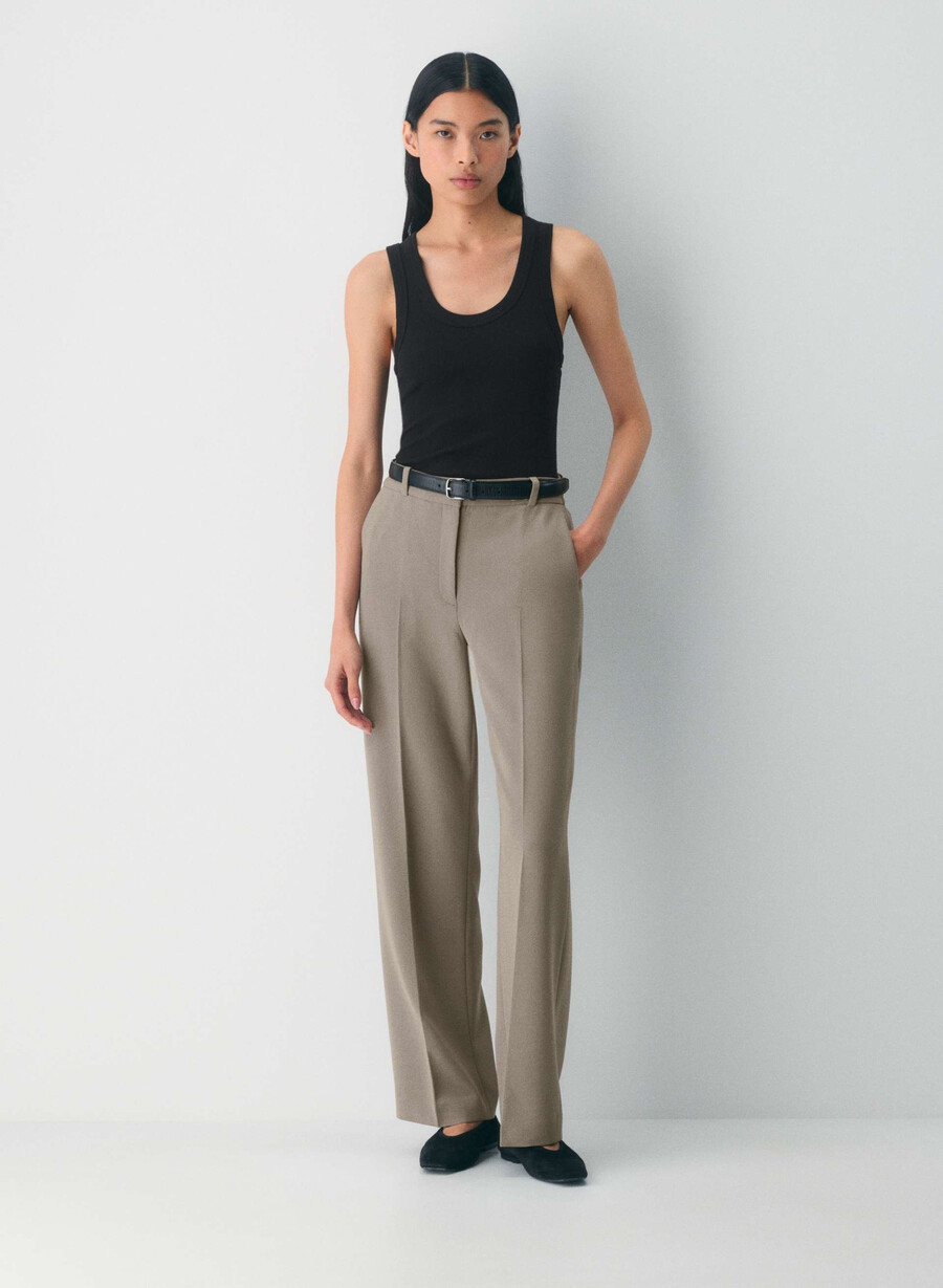 new agency pant - sway crepe turner taupe
