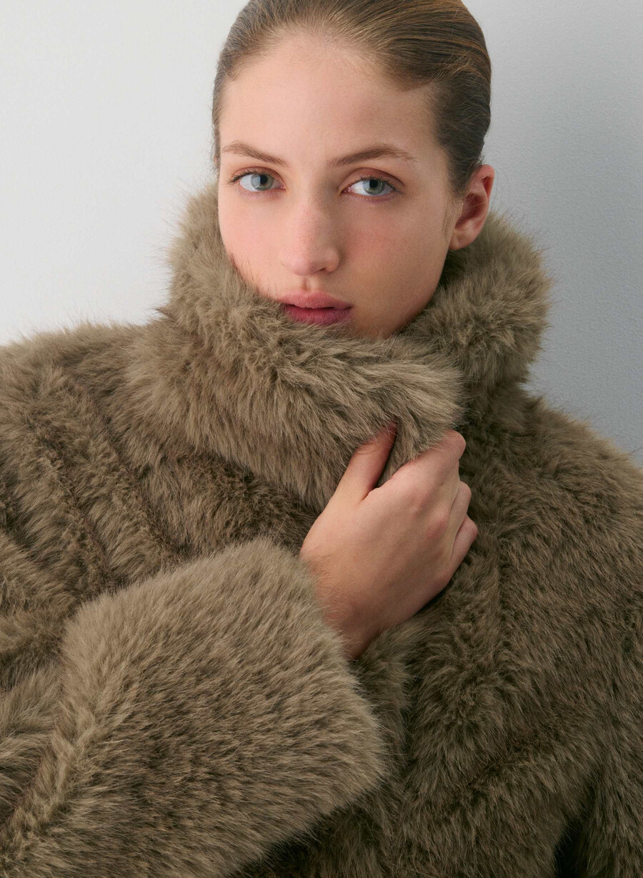 st. moritz coat - arctic faux fur black