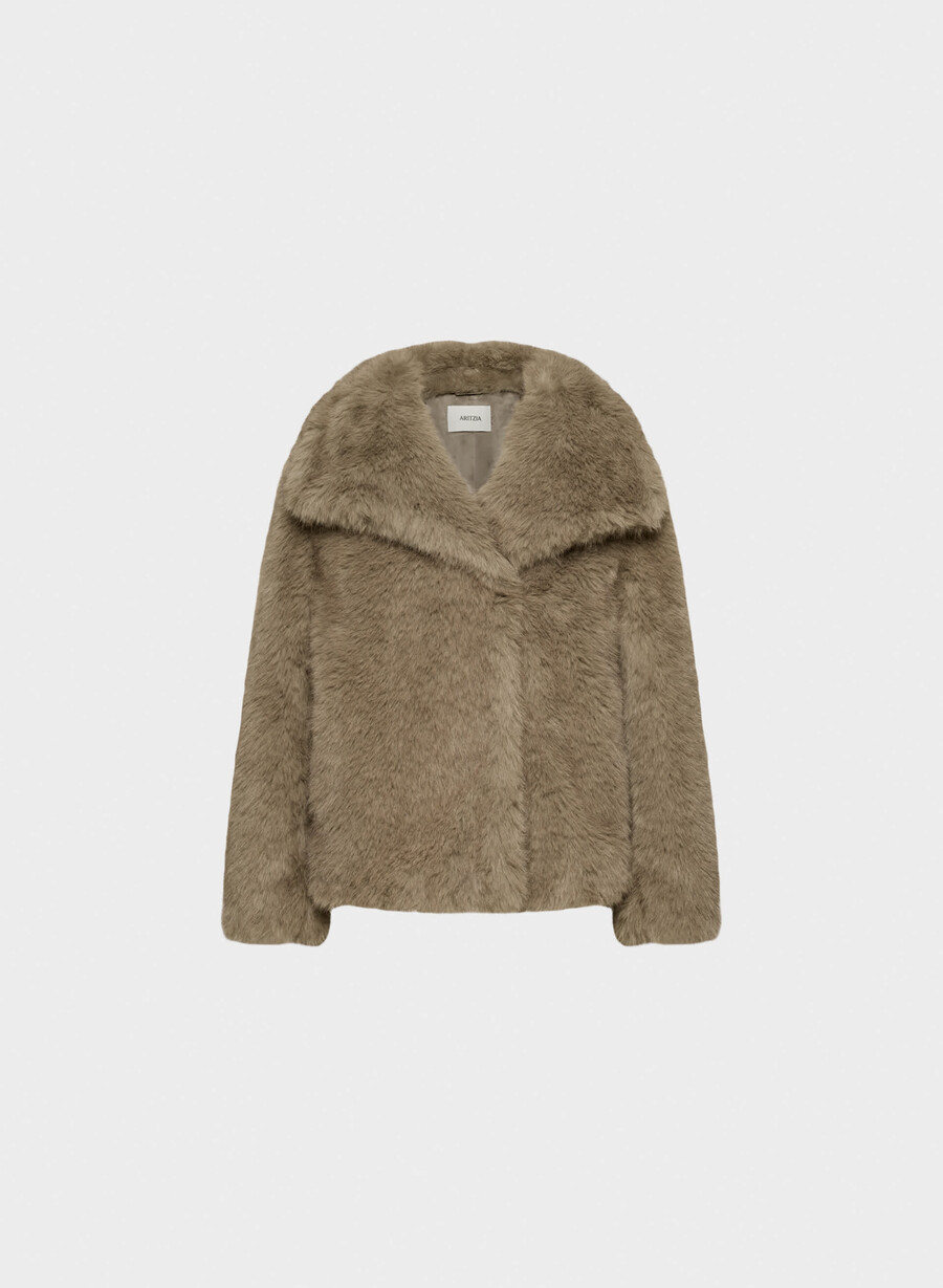 st. moritz coat - arctic faux fur black