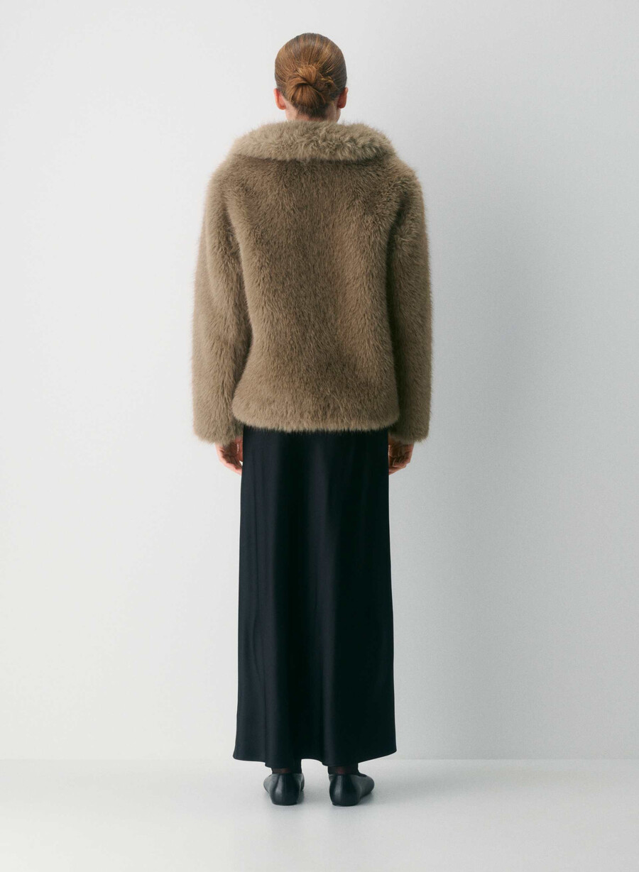 st. moritz coat - arctic faux fur rich mocha brown