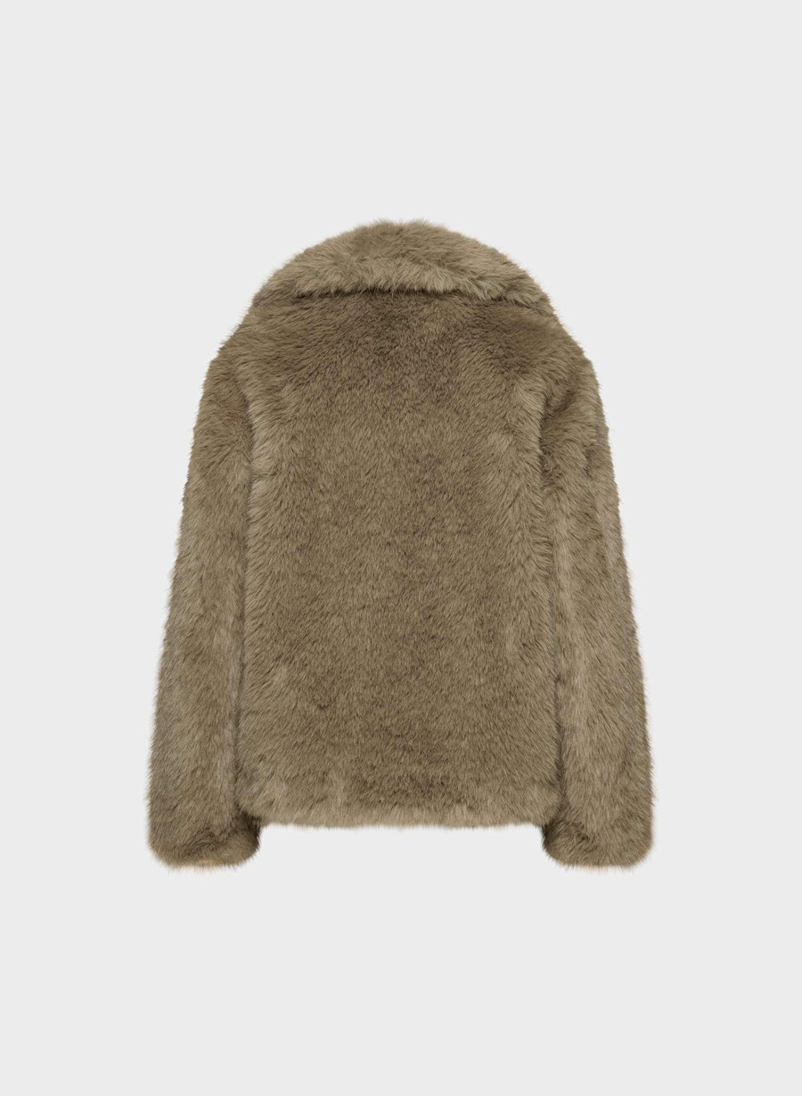 st. moritz coat - arctic faux fur rich mocha brown