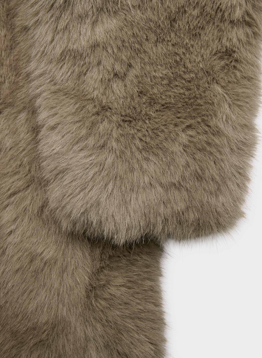 st. moritz coat - arctic faux fur rich mocha brown