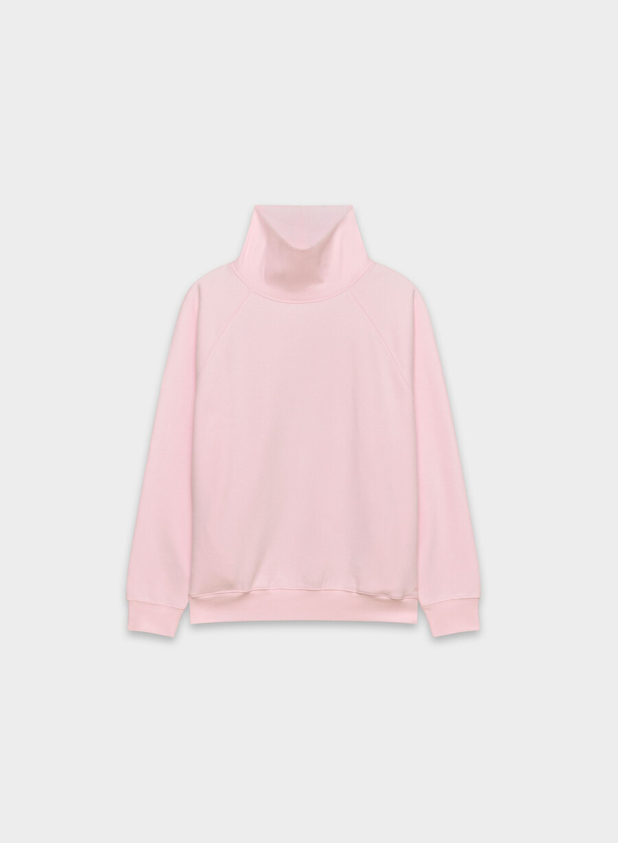 cozy sweatfleece mega raglan funnel neck villa pink