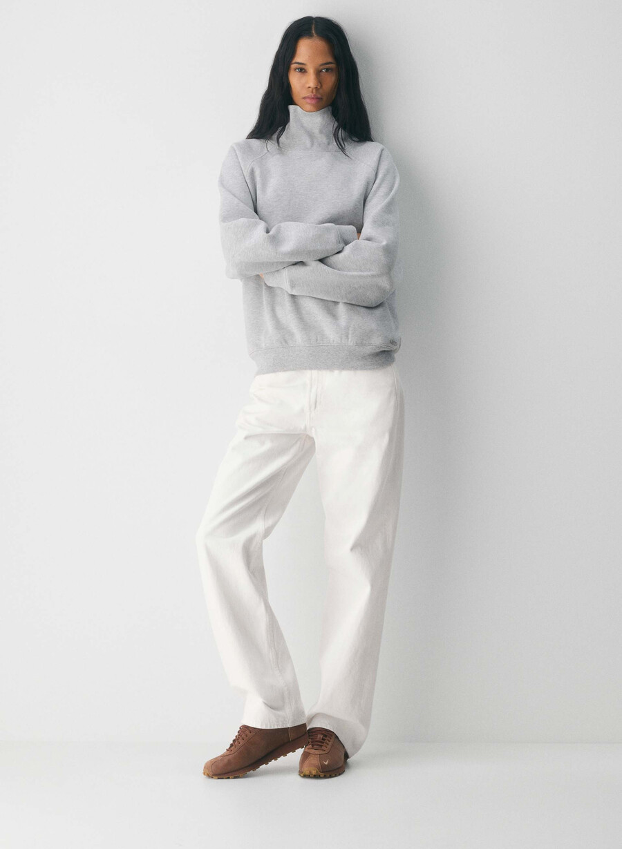 cozy sweatfleece mega raglan funnel neck villa pink