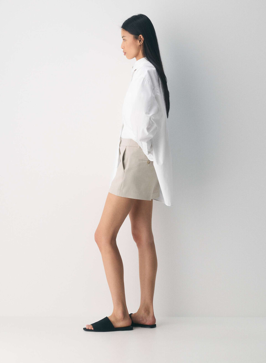 new agency mini short - ressential heather matte pearl