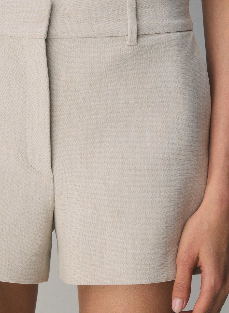 new agency mini short - ressential heather matte pearl