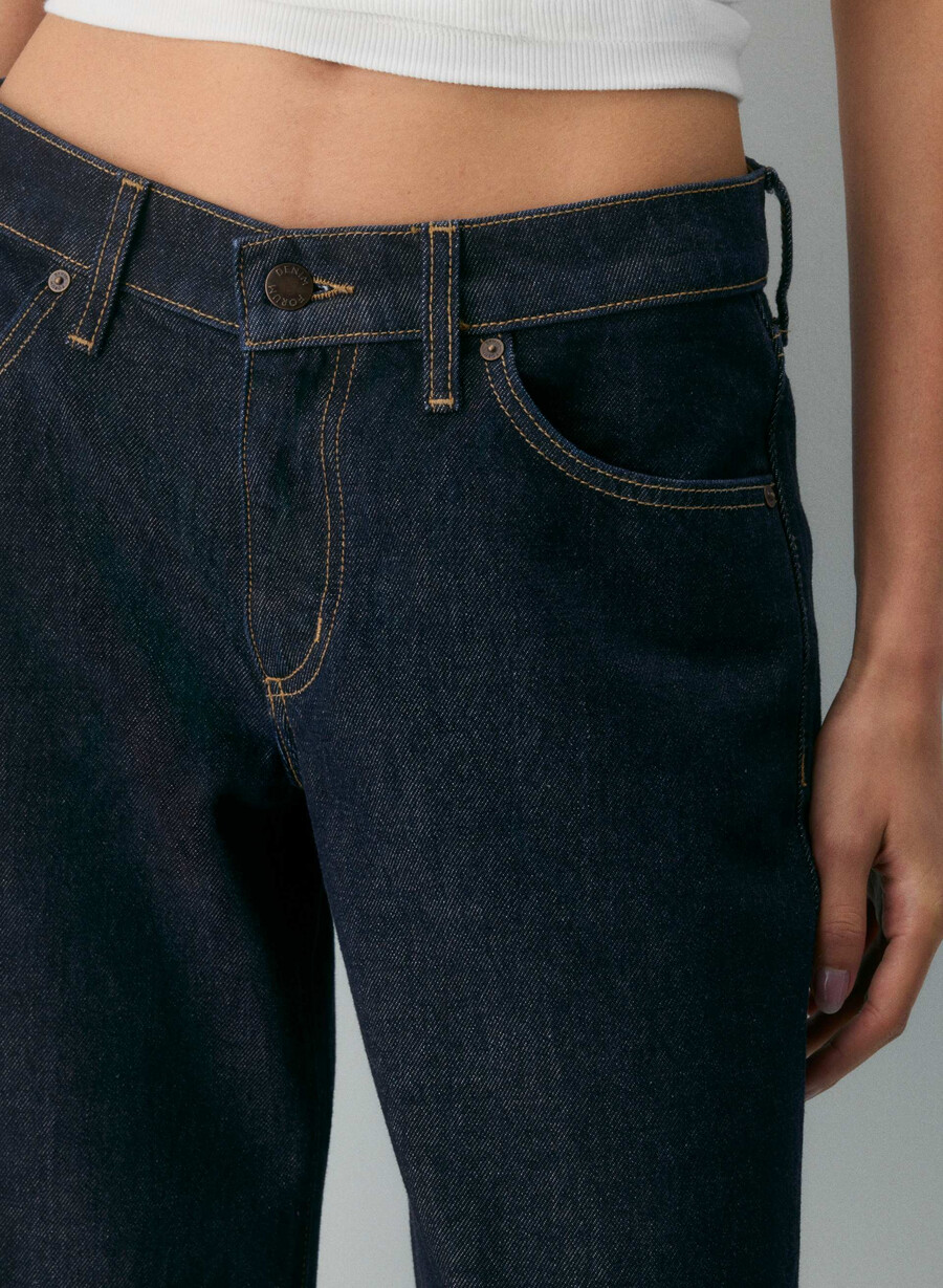 denim forum christy relaxed super lo-rise wide jean no-stress ink blue