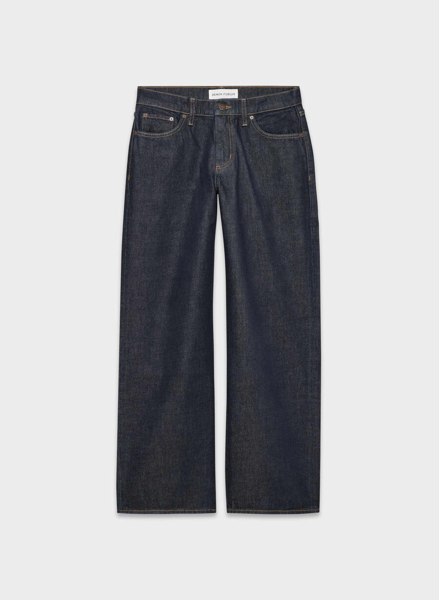 denim forum christy relaxed super lo-rise wide jean no-stress ink blue