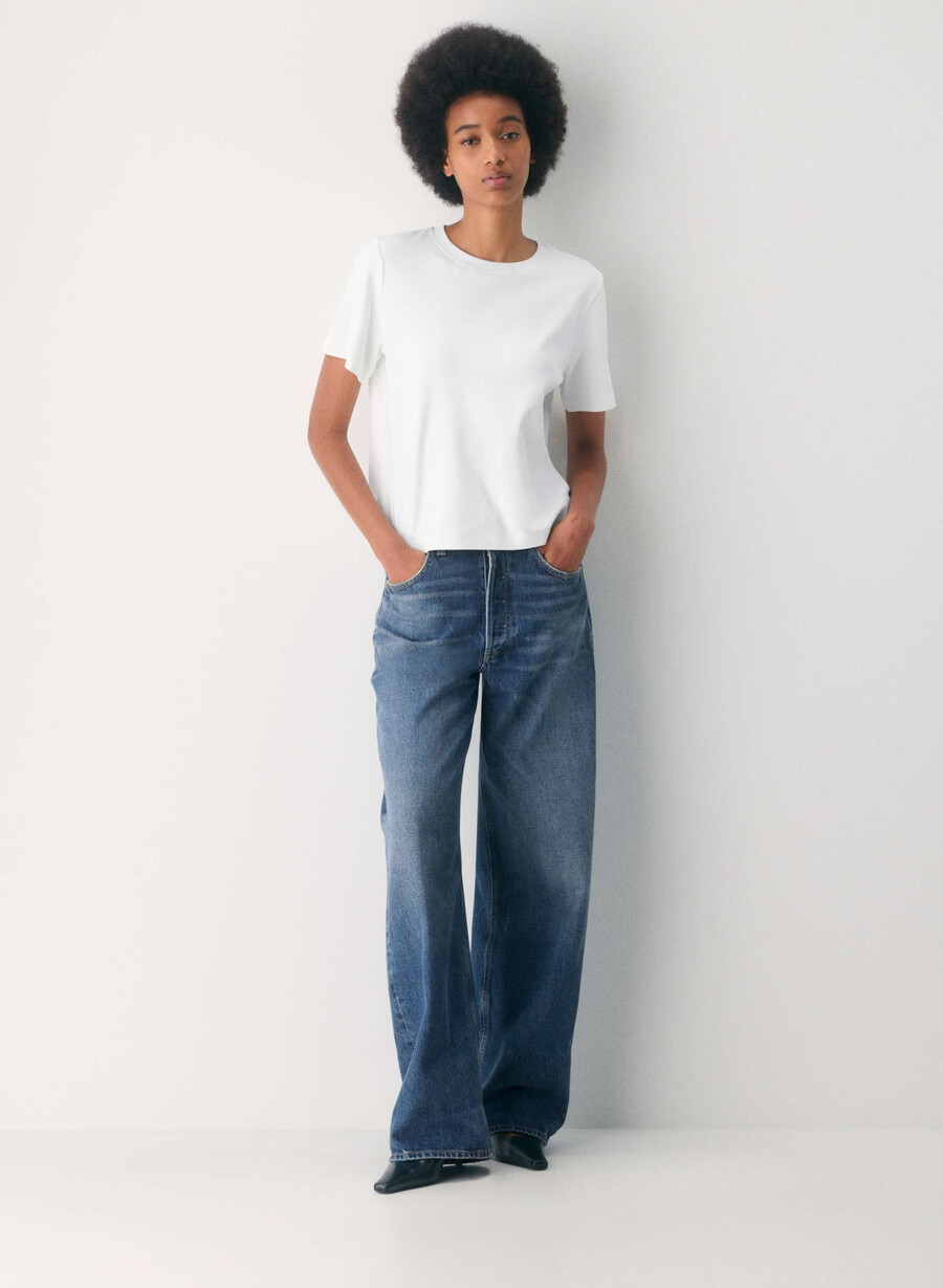 citizens of humanity ayla baggy cuffed jean claremont blue