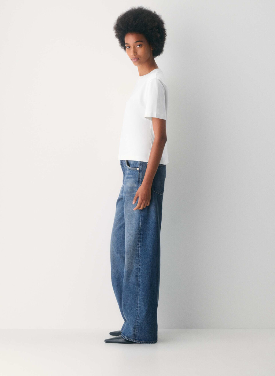 citizens of humanity ayla baggy cuffed jean claremont blue