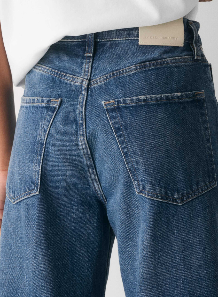 citizens of humanity ayla baggy cuffed jean claremont blue