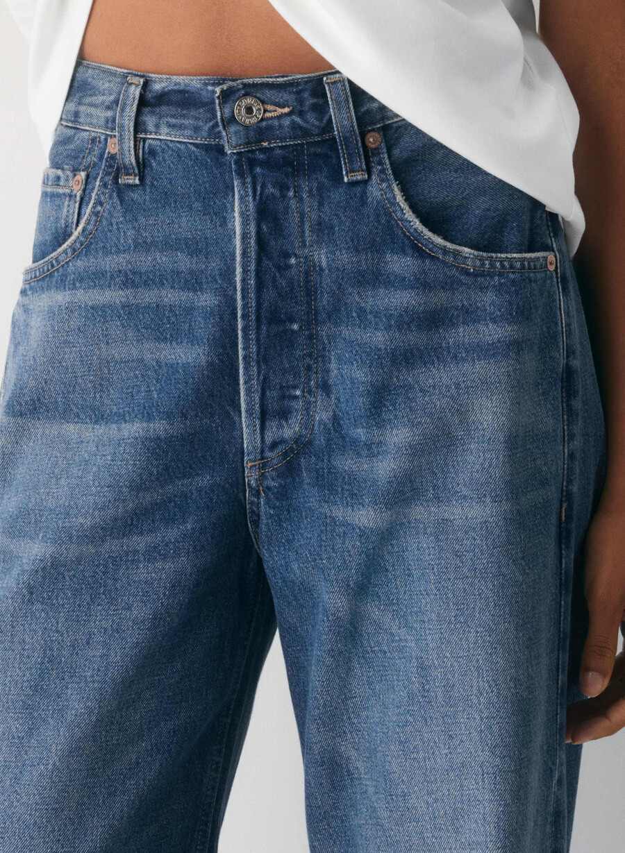 citizens of humanity ayla baggy cuffed jean claremont blue