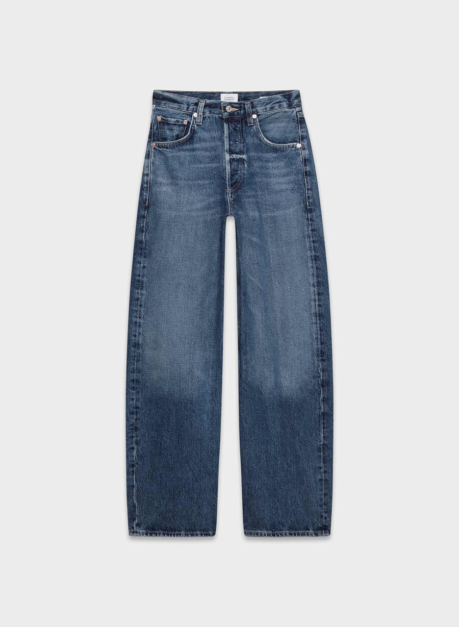 citizens of humanity ayla baggy cuffed jean claremont blue