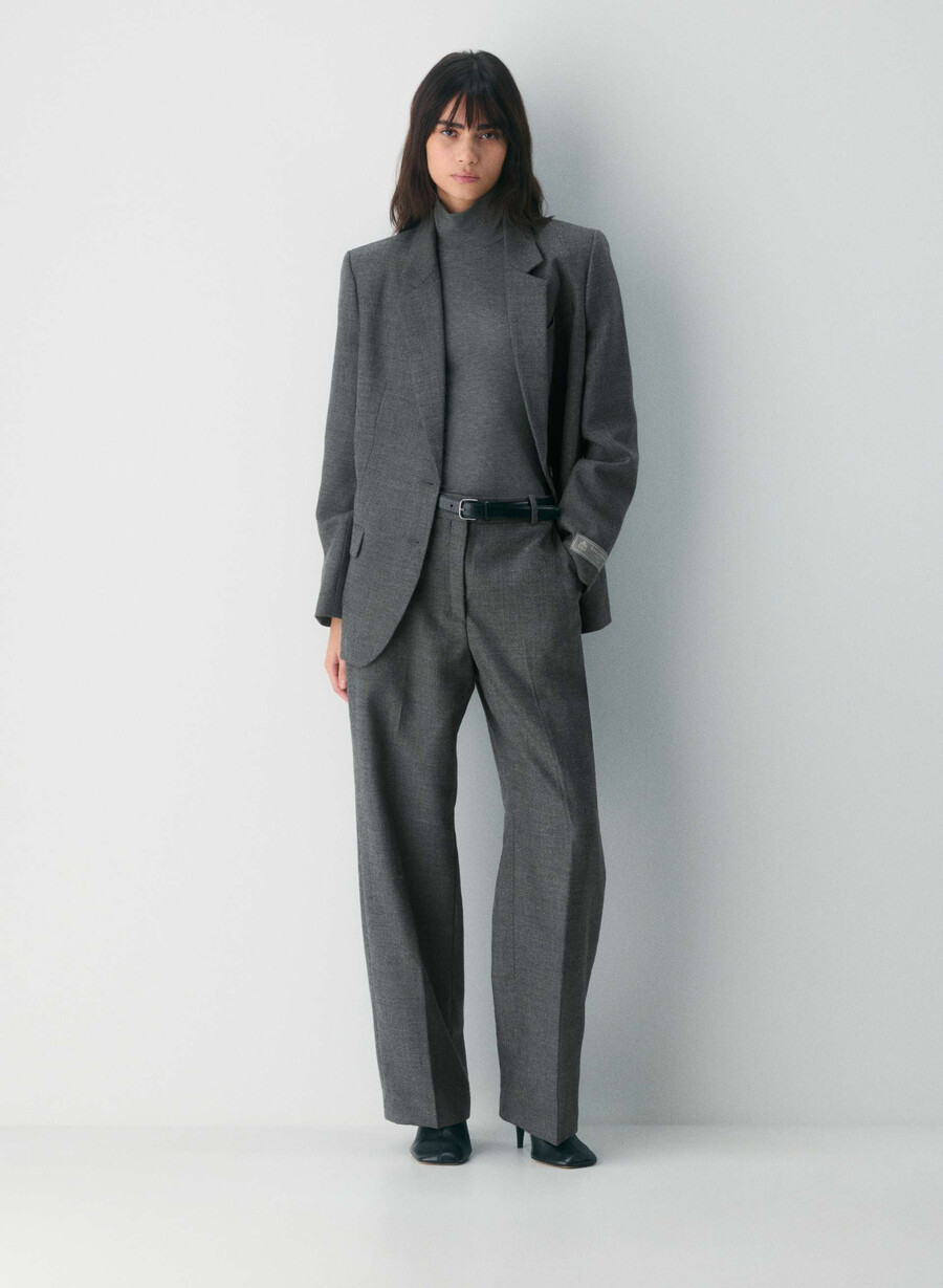 agency wool pant heather charcoal