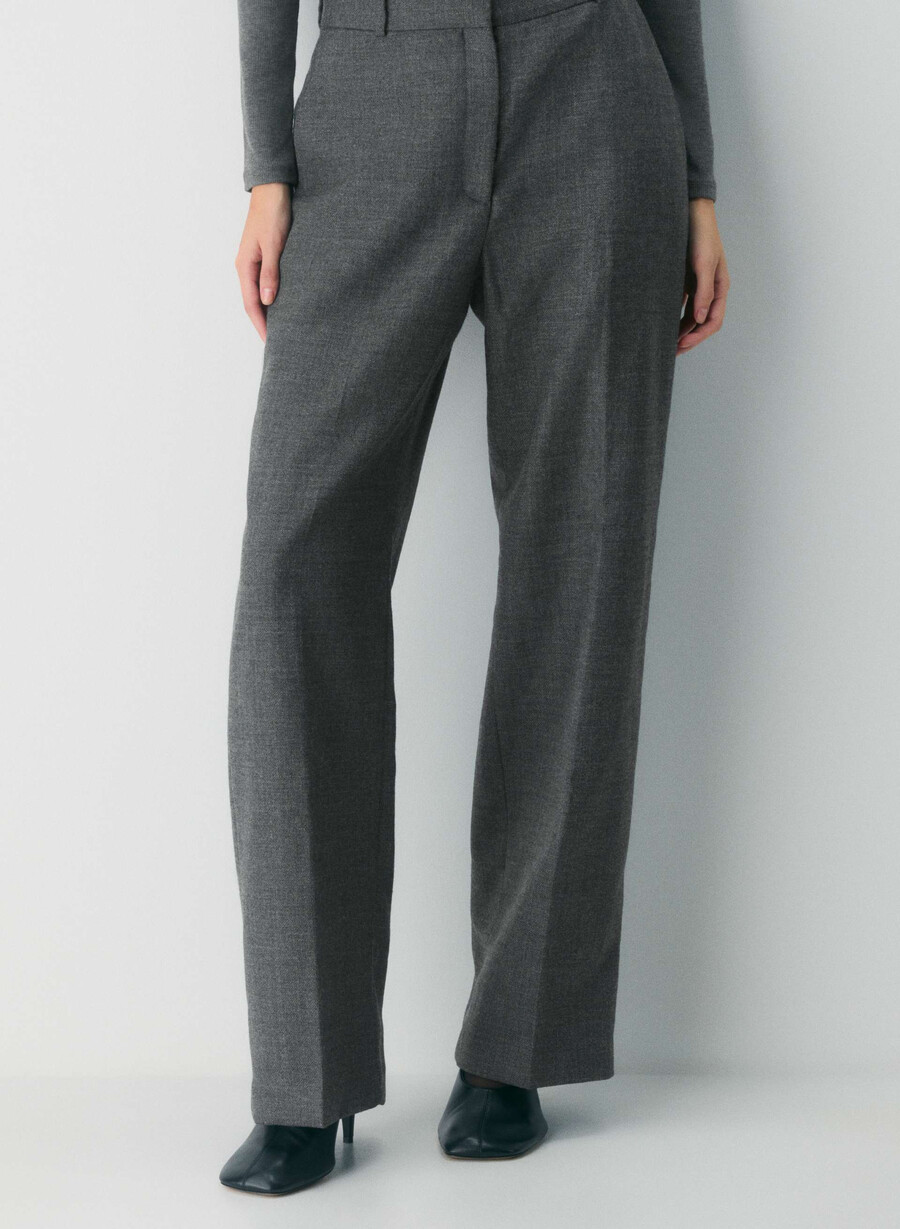agency wool pant heather charcoal