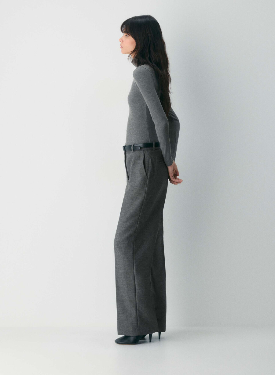 agency wool pant heather charcoal