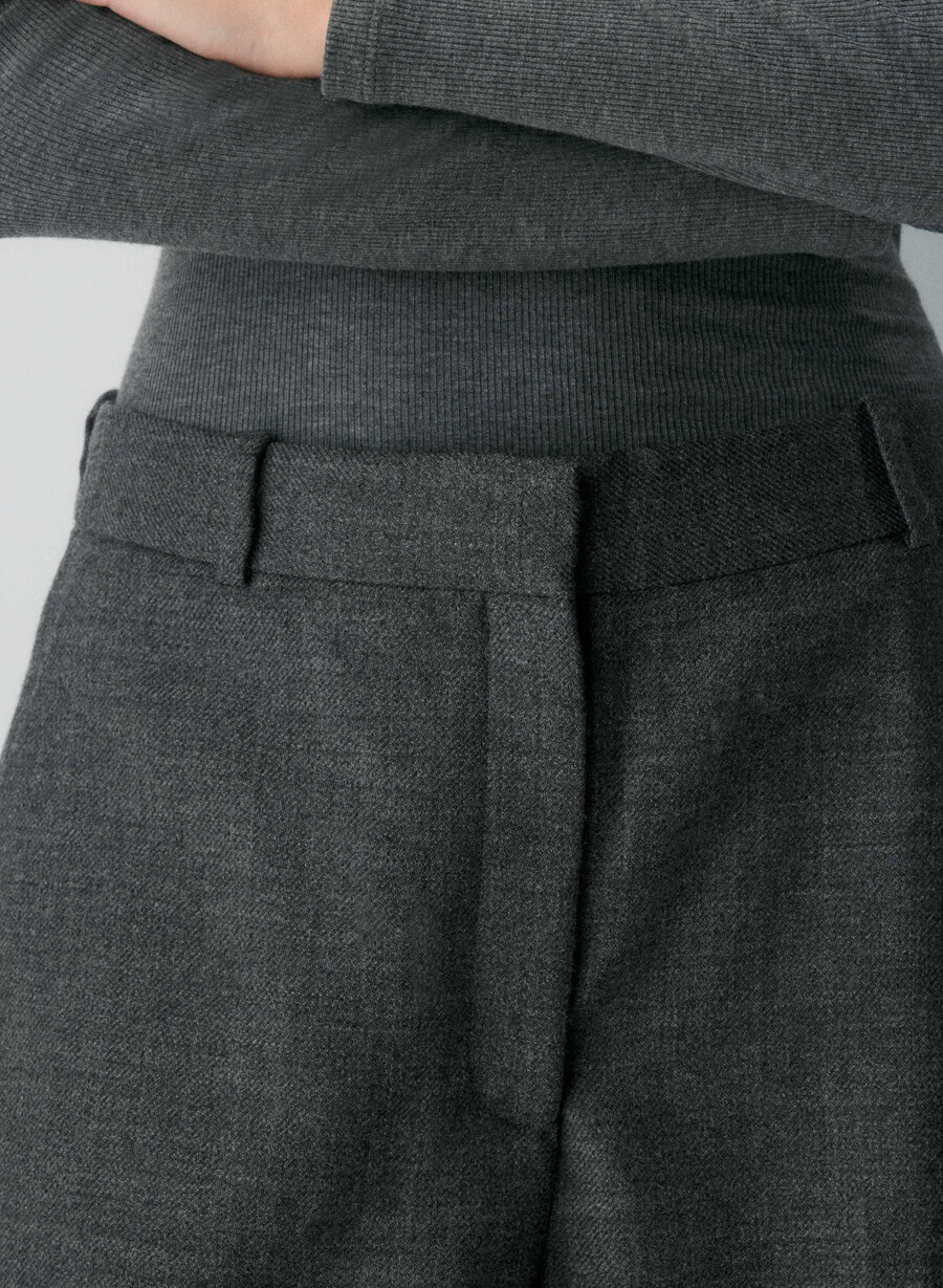 agency wool pant heather charcoal