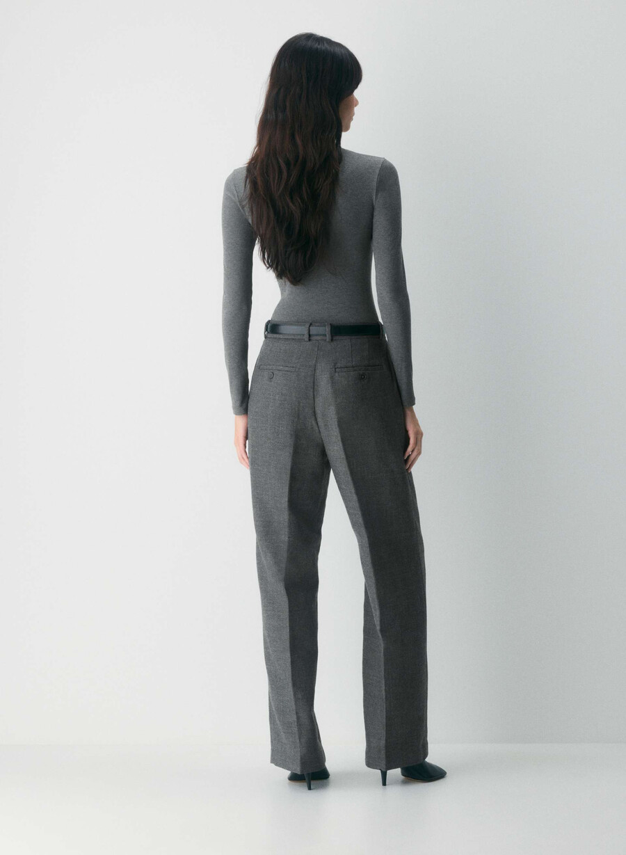 agency wool pant heather charcoal