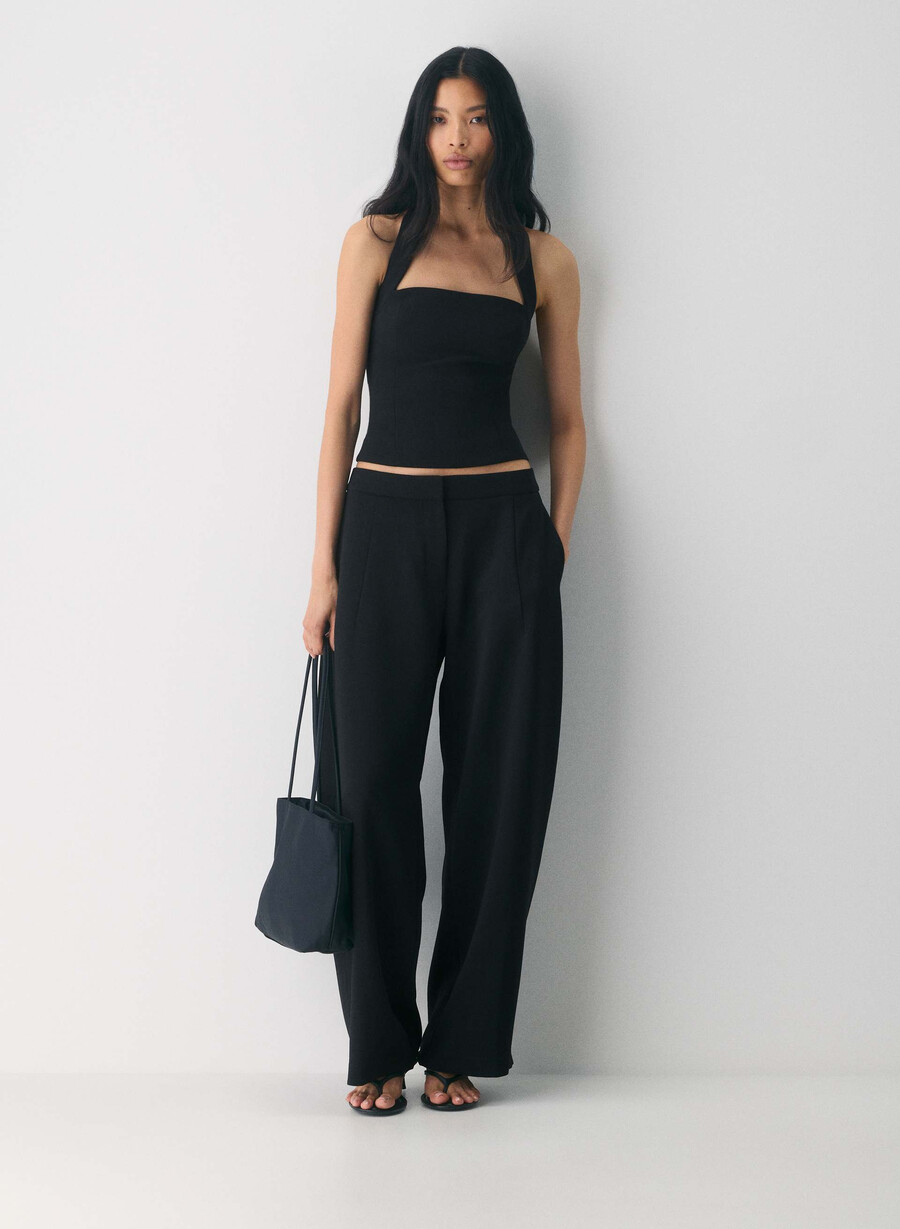 whisper halter top - crepette black