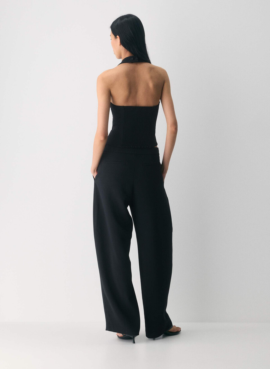 whisper halter top - crepette black