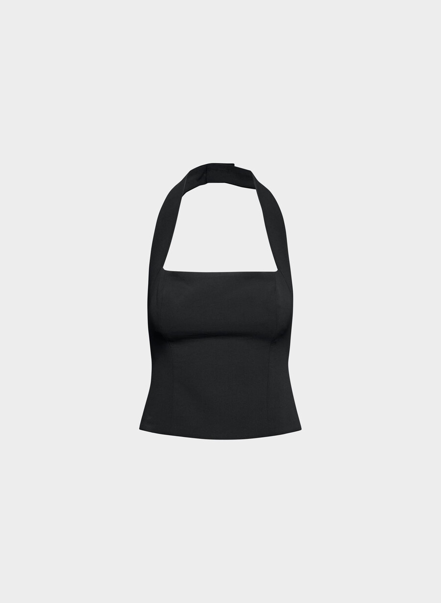 whisper halter top - crepette black