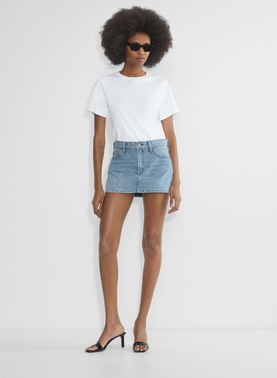 denim forum the 90s vintage micro denim skirt 7 yrs bleu taboo