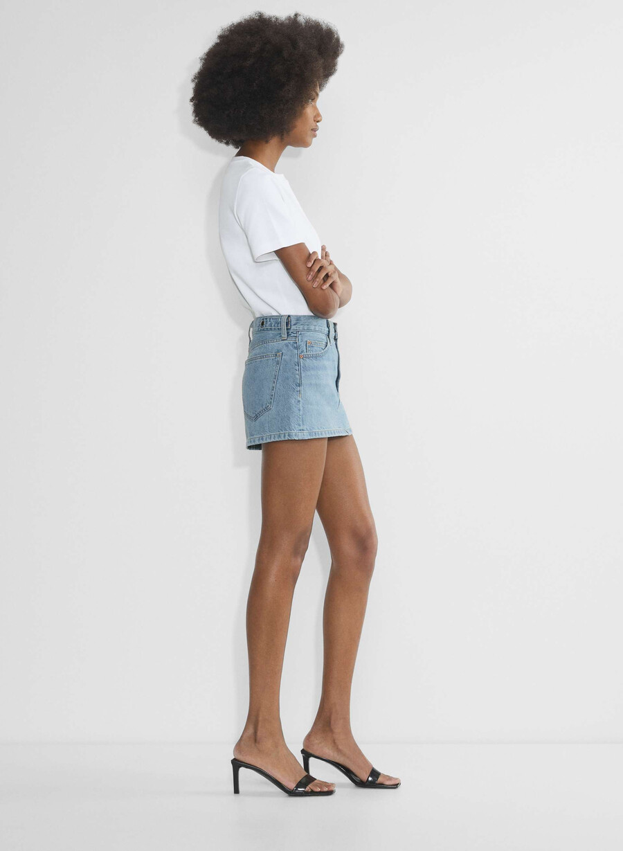 denim forum the 90s vintage micro denim skirt 7 yrs bleu taboo