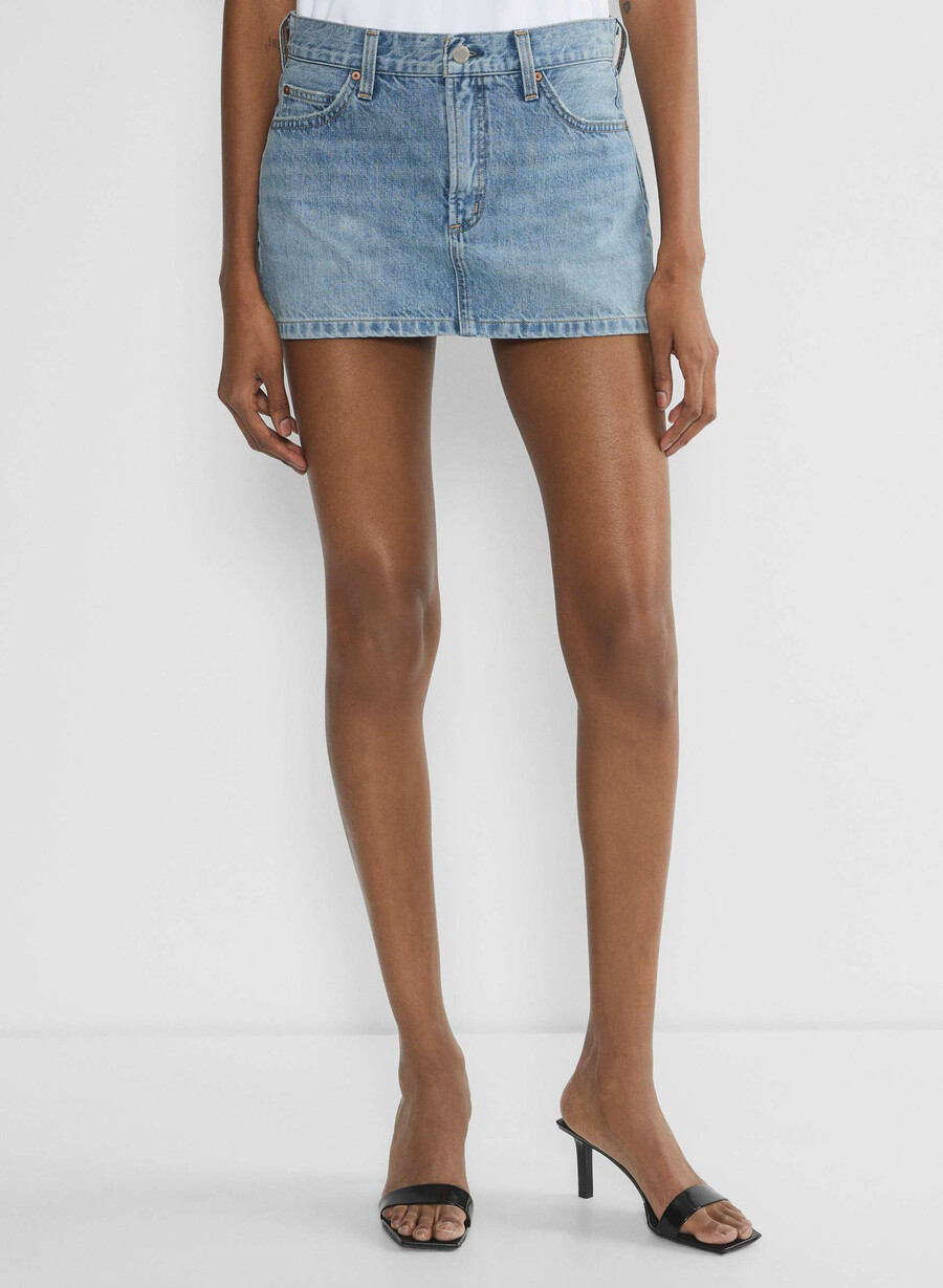 denim forum the 90s vintage micro denim skirt 7 yrs bleu taboo