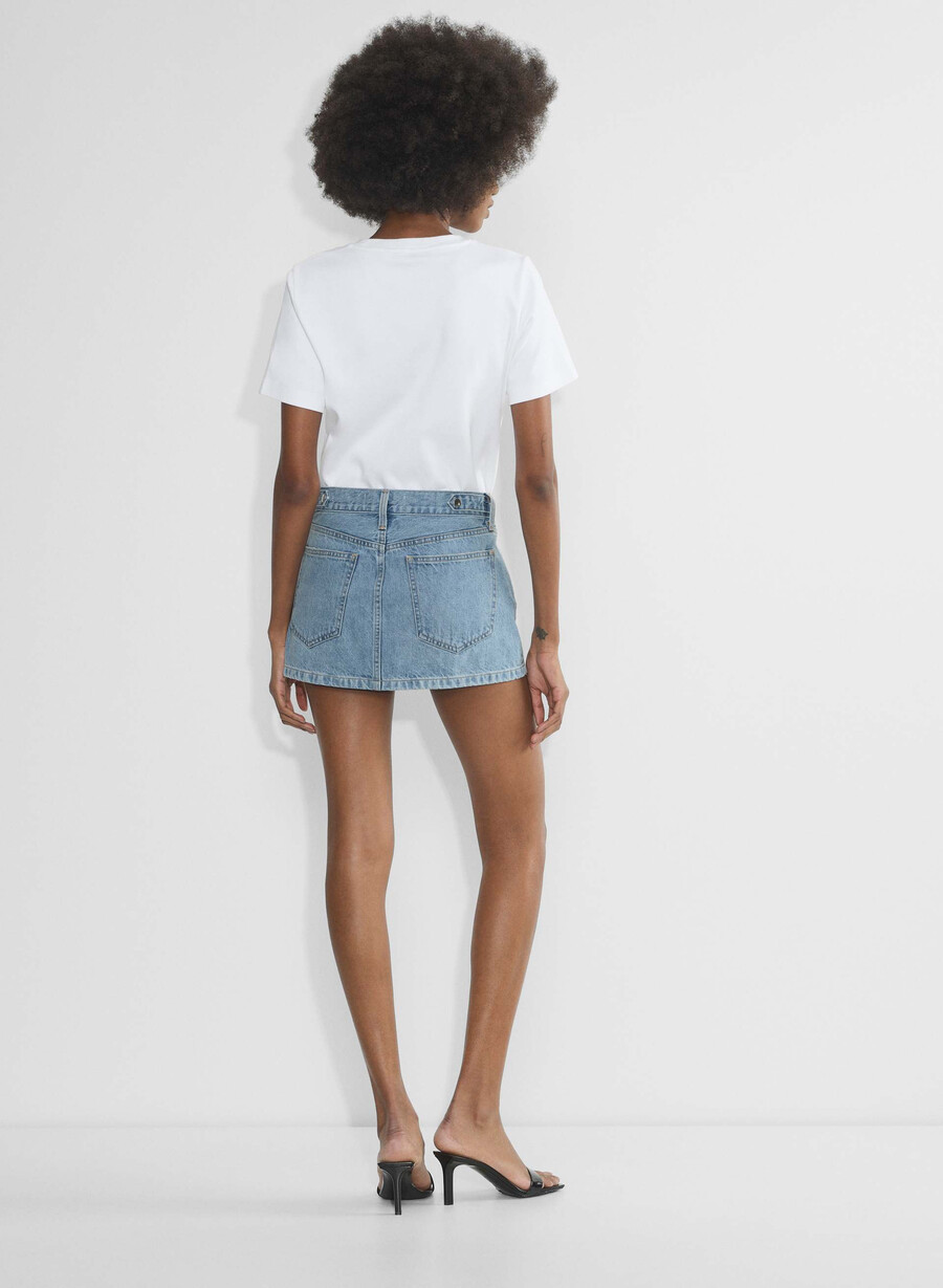 denim forum the 90s vintage micro denim skirt 7 yrs bleu taboo